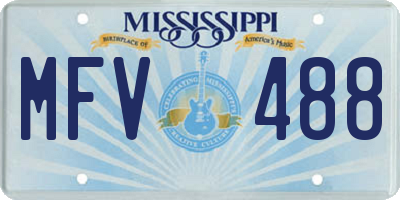 MS license plate MFV488