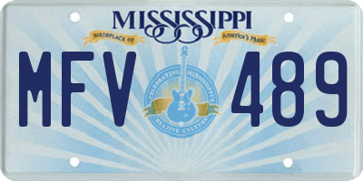 MS license plate MFV489