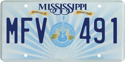 MS license plate MFV491
