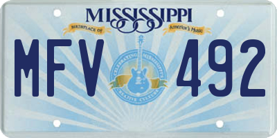MS license plate MFV492