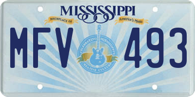 MS license plate MFV493