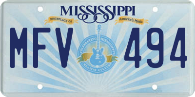 MS license plate MFV494