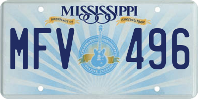 MS license plate MFV496
