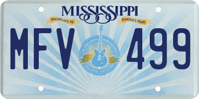 MS license plate MFV499