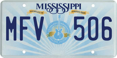 MS license plate MFV506