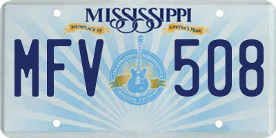 MS license plate MFV508