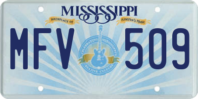 MS license plate MFV509