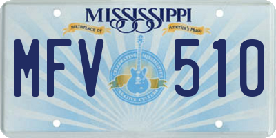 MS license plate MFV510