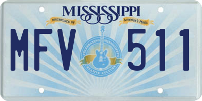 MS license plate MFV511
