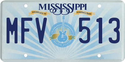 MS license plate MFV513