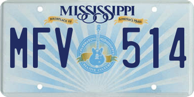 MS license plate MFV514