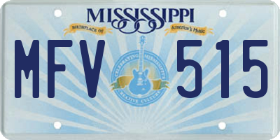MS license plate MFV515