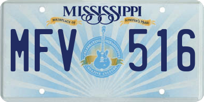 MS license plate MFV516