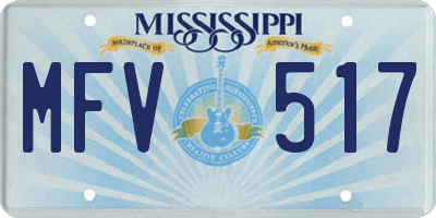 MS license plate MFV517