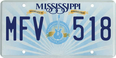 MS license plate MFV518