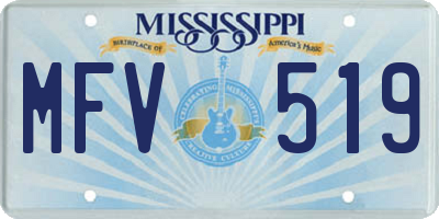 MS license plate MFV519