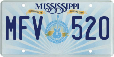 MS license plate MFV520