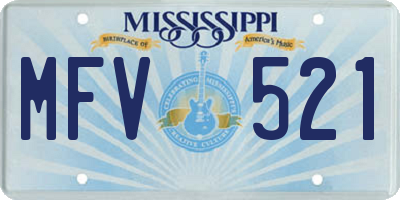 MS license plate MFV521