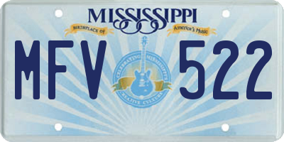 MS license plate MFV522