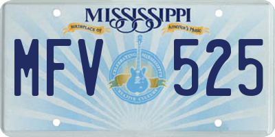 MS license plate MFV525