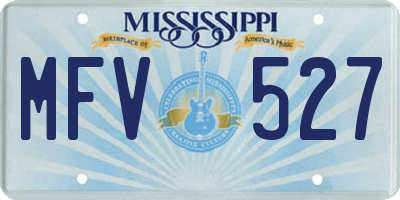 MS license plate MFV527