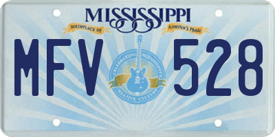 MS license plate MFV528