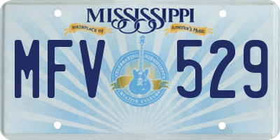MS license plate MFV529