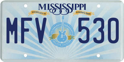 MS license plate MFV530