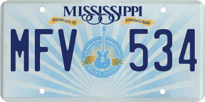 MS license plate MFV534