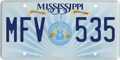 MS license plate MFV535