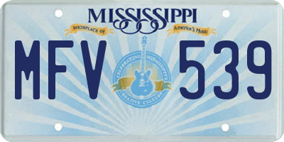 MS license plate MFV539