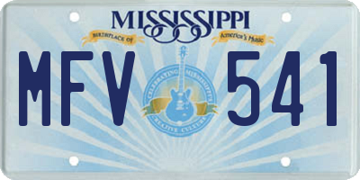 MS license plate MFV541