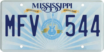MS license plate MFV544