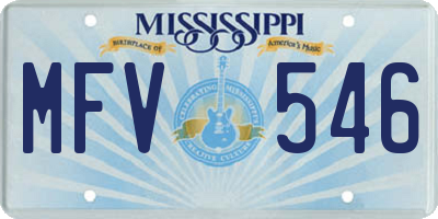 MS license plate MFV546