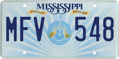 MS license plate MFV548