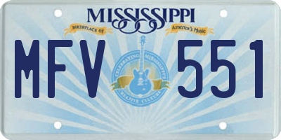 MS license plate MFV551