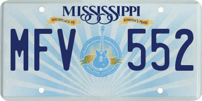 MS license plate MFV552