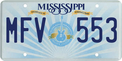 MS license plate MFV553