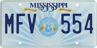 MS license plate MFV554