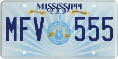 MS license plate MFV555