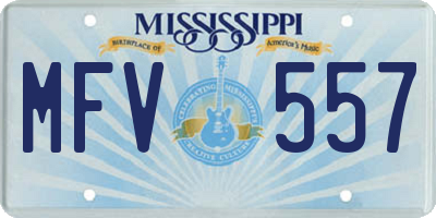 MS license plate MFV557