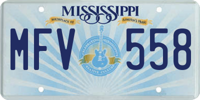 MS license plate MFV558