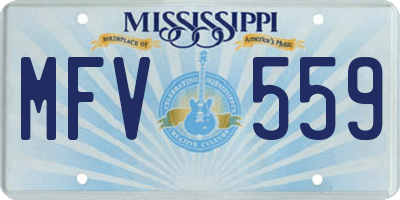 MS license plate MFV559
