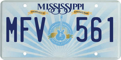 MS license plate MFV561