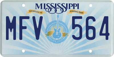 MS license plate MFV564
