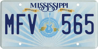 MS license plate MFV565