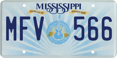 MS license plate MFV566