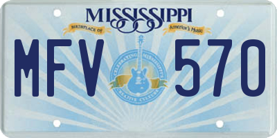 MS license plate MFV570