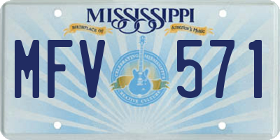 MS license plate MFV571
