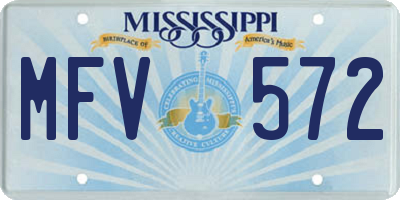 MS license plate MFV572
